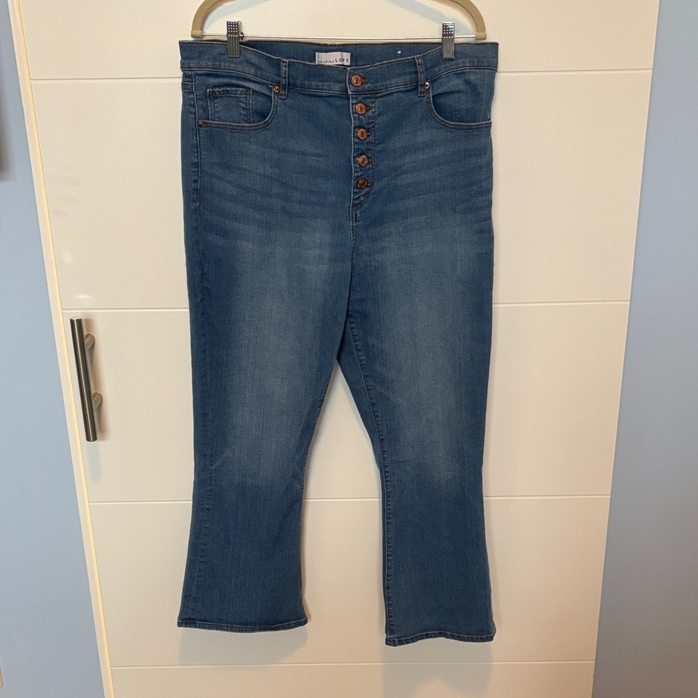 LOFT Women's Button-Fly Kick Crop Jeans
